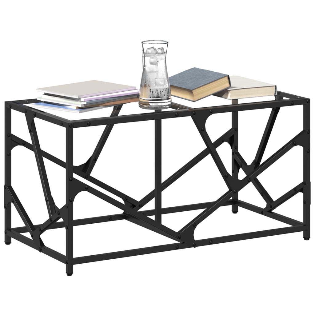 Couchtisch mit Glasplatte Transparent 78,5x40x41 cm Stahl