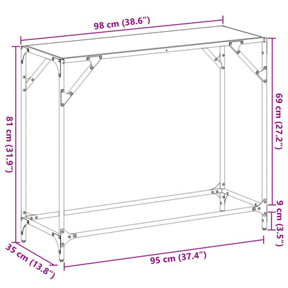 Konsolentisch mit Glasplatte Transparent 98x35x81 cm Stahl