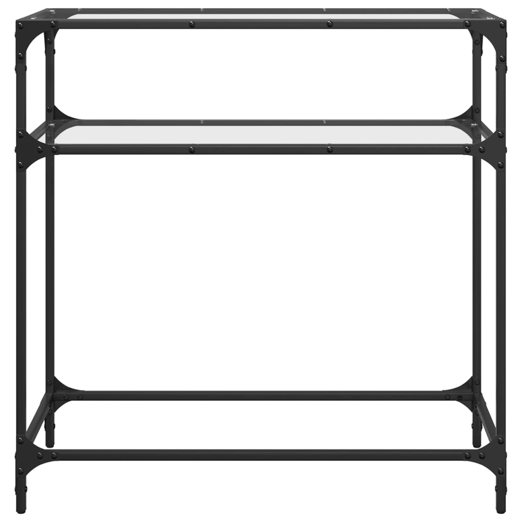 Konsolentisch mit Glasplatte Transparent 80x35x81 cm Stahl