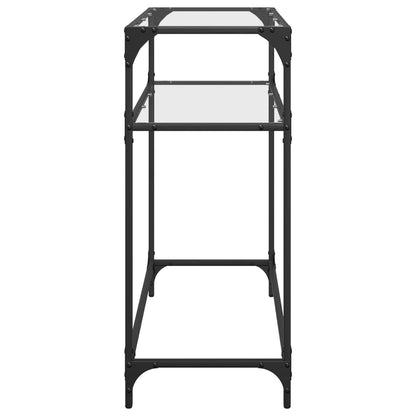 Konsolentisch mit Glasplatte Transparent 80x35x81 cm Stahl