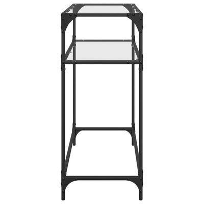 Konsolentisch mit Glasplatte Transparent 80x35x81 cm Stahl