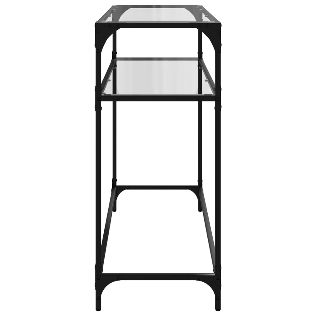 Konsolentisch mit Glasplatte Transparent 98x35x81 cm Stahl