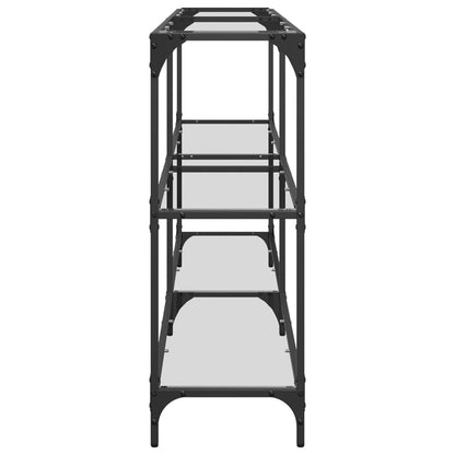 Konsolentisch mit Glasplatte Transparent 158,5x30x81 cm Stahl