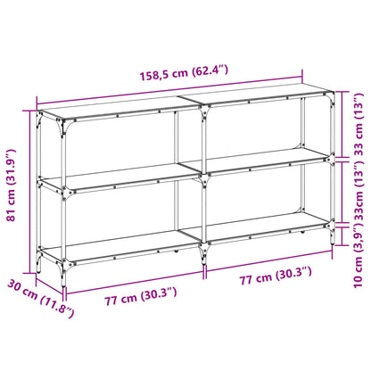 Konsolentisch mit Glasplatte Transparent 158,5x30x81 cm Stahl