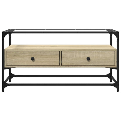 TV-Schrank mit Glasplatte Sonoma-Eiche 98x35x51cm Holzwerkstoff