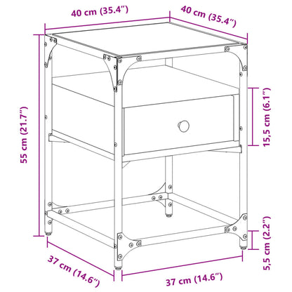 Nachttisch Braun Eichen-Optik 40x40x55 cm Holzwerkstoff