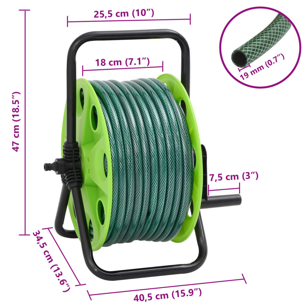 Schlauchtrommel Freistehend mit Schlauchanschluss-Set 0,75" 20m