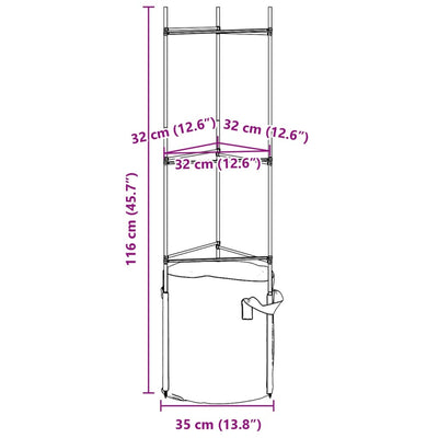 Tomatenkäfige mit Pflanzsäcken 4 Stk. 116 cm Stahl und PP