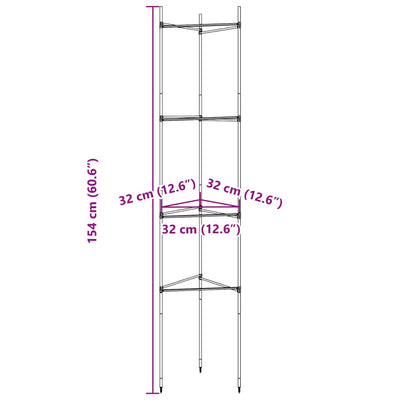 Tomatenkäfige 4 Stk. 154 cm Stahl und PP