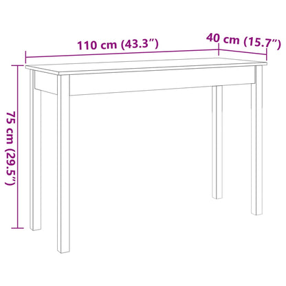 Konsolentisch Wachsbraun 110x40x75 cm Massivholz Kiefer