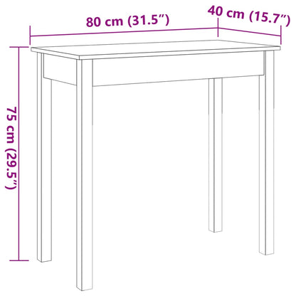 Konsolentisch Wachsbraun 80x40x75 cm Massivholz Kiefer