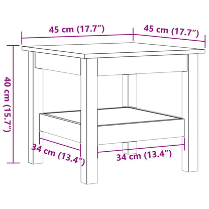 Couchtisch Wachsbraun 45x45x40 cm Massivholz Kiefer