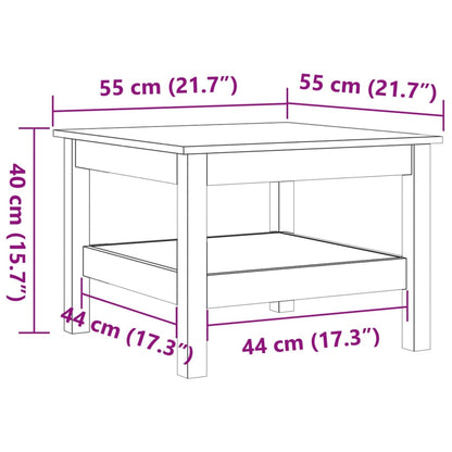 Couchtisch Wachsbraun 55x55x40 cm Massivholz Kiefer