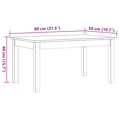 Couchtisch Wachsbraun 80x50x40 cm Massivholz Kiefer