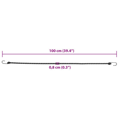 Gummiseile Reflektierend mit Haken 10 Stk. 100 cm