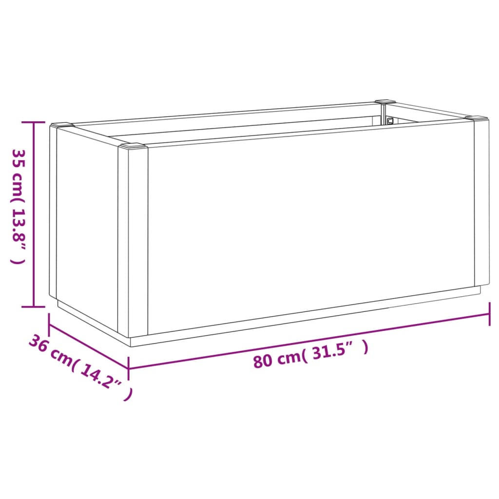 Pflanzkübel Dunkelgrau 80x36x35 cm PP