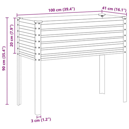 Pflanzkübel Grün 100x41x90 cm Stahl