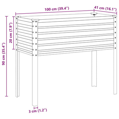 Pflanzkübel Grün 100x41x90 cm Stahl