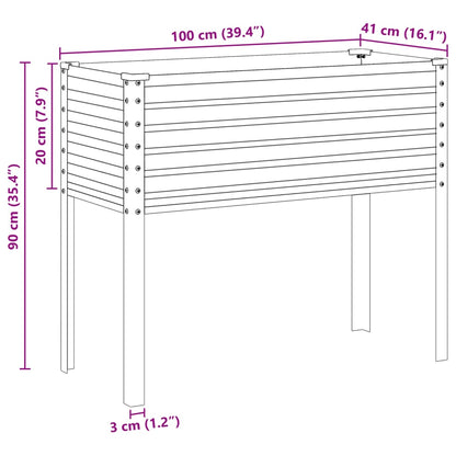 Pflanzkübel Grau 100x41x90 cm Stahl