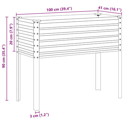 Pflanzkübel Grau 100x41x90 cm Stahl