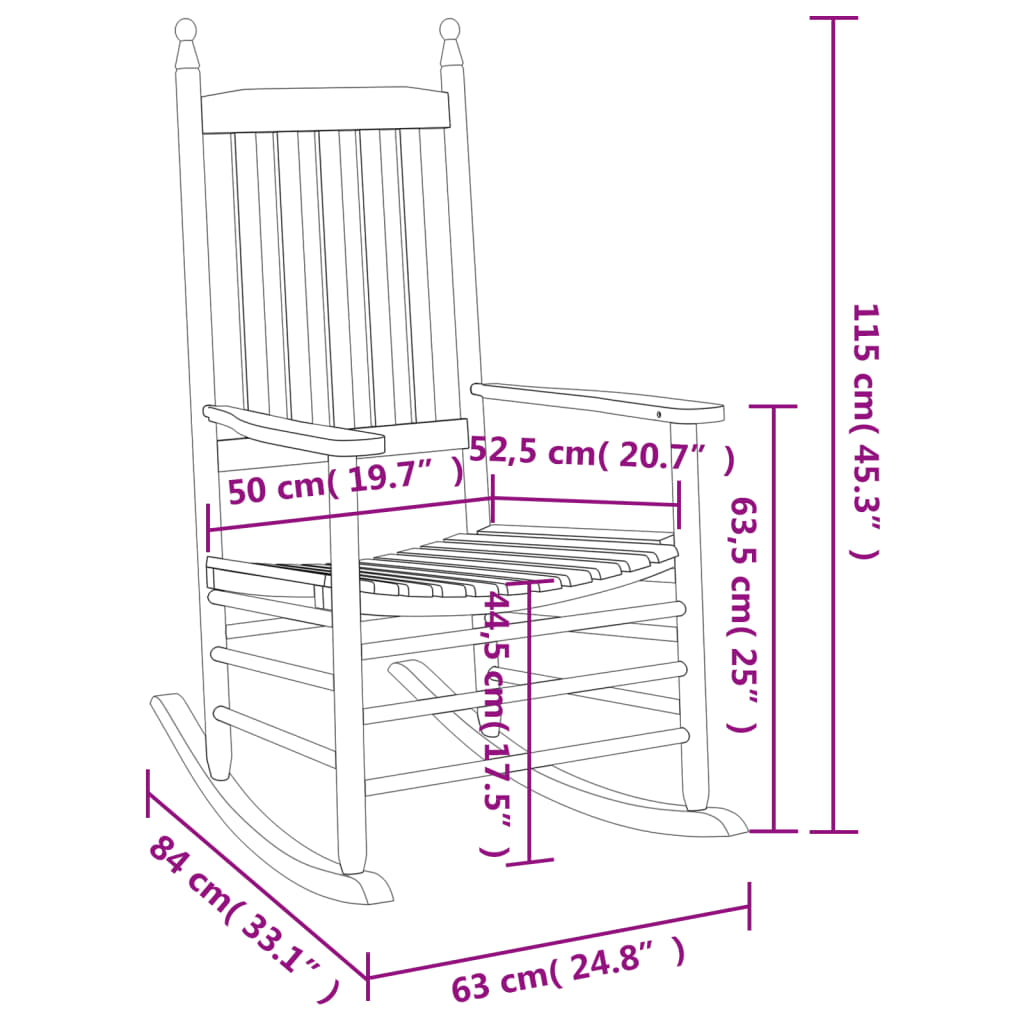 Schaukelstühle mit Gebogenen Sitzen 2 Stk Weiß Massivholz Tanne