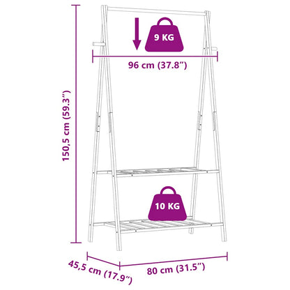 Kleiderständer mit Ablagen 96x45,5x150,5 cm Bambus