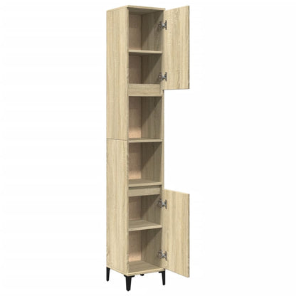 Badschrank Sonoma-Eiche 30x30x190 cm Holzwerkstoff