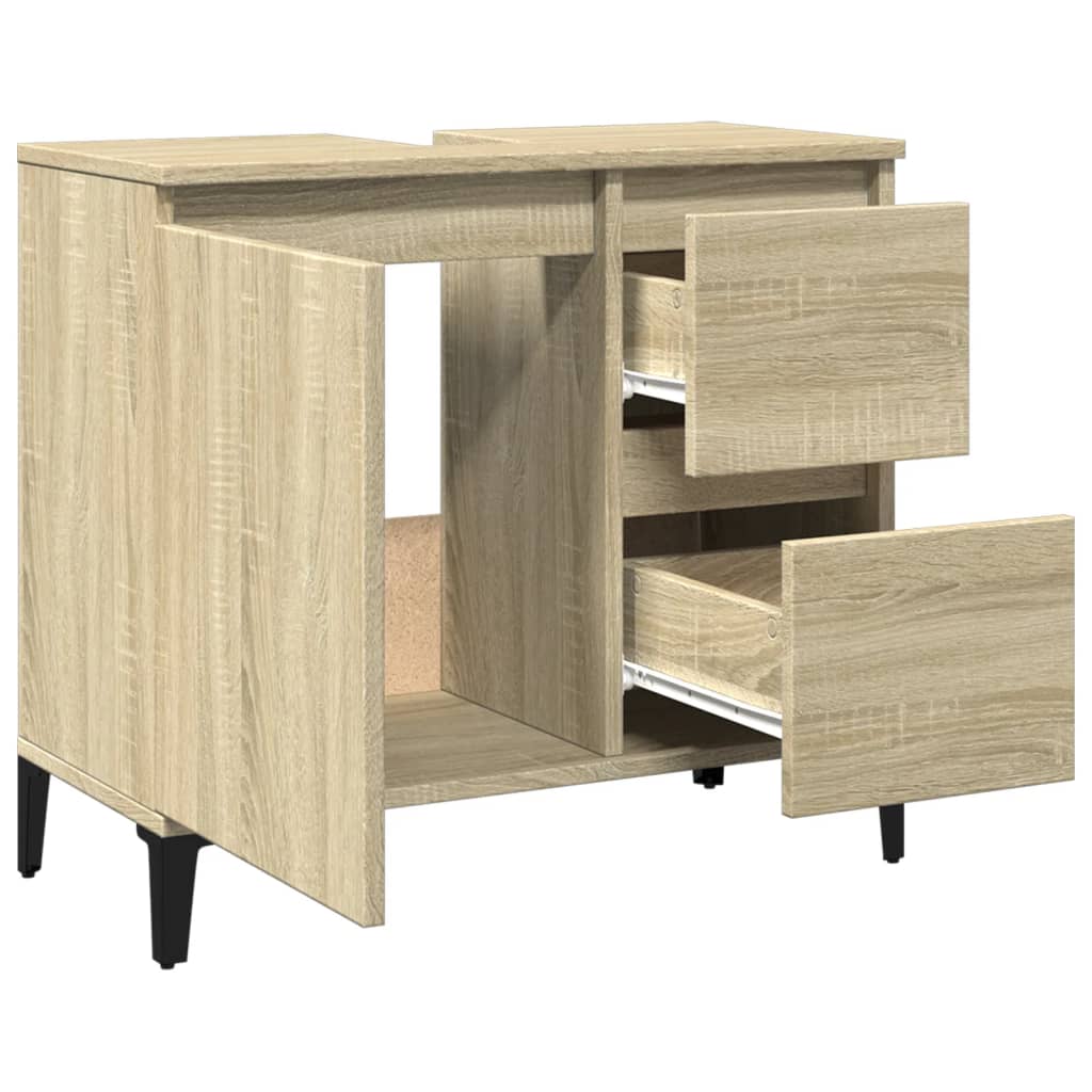 Badschrank Sonoma-Eiche 65x33x60 cm Holzwerkstoff