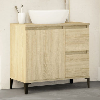 Badschrank Sonoma-Eiche 65x33x60 cm Holzwerkstoff