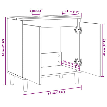 Waschbeckenunterschrank Sonoma-Eiche 58x33x60 cm Holzwerkstoff