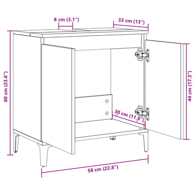 Waschbeckenunterschrank Sonoma-Eiche 58x33x60 cm Holzwerkstoff