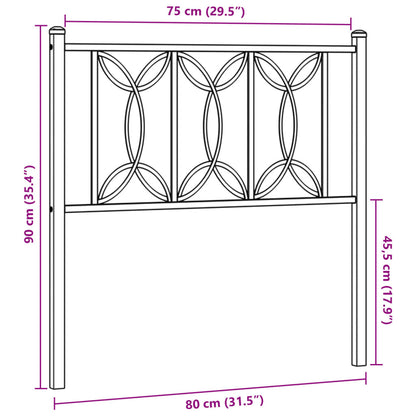 Kopfteil Metall Schwarz 75 cm