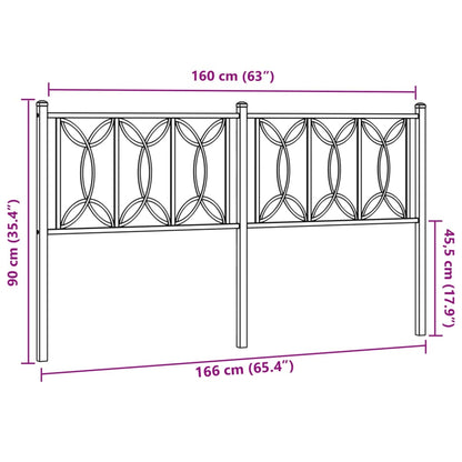 Kopfteil Metall Schwarz 160 cm