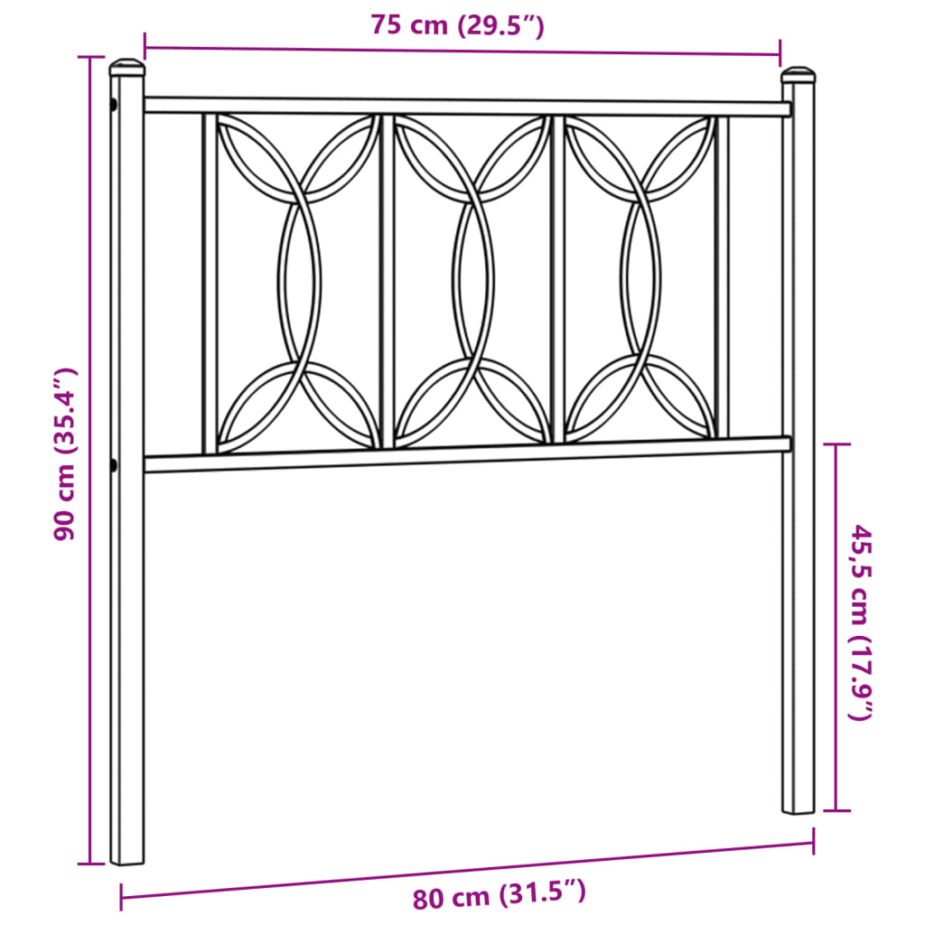 Kopfteil Metall Weiß 75 cm