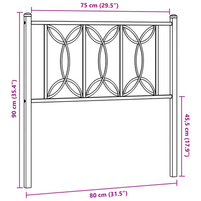 Kopfteil Metall Weiß 75 cm