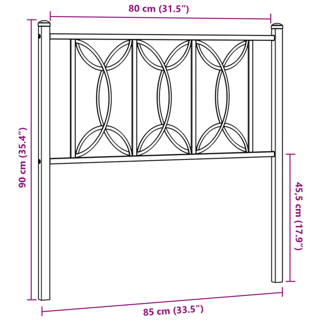 Kopfteil Metall Weiß 80 cm