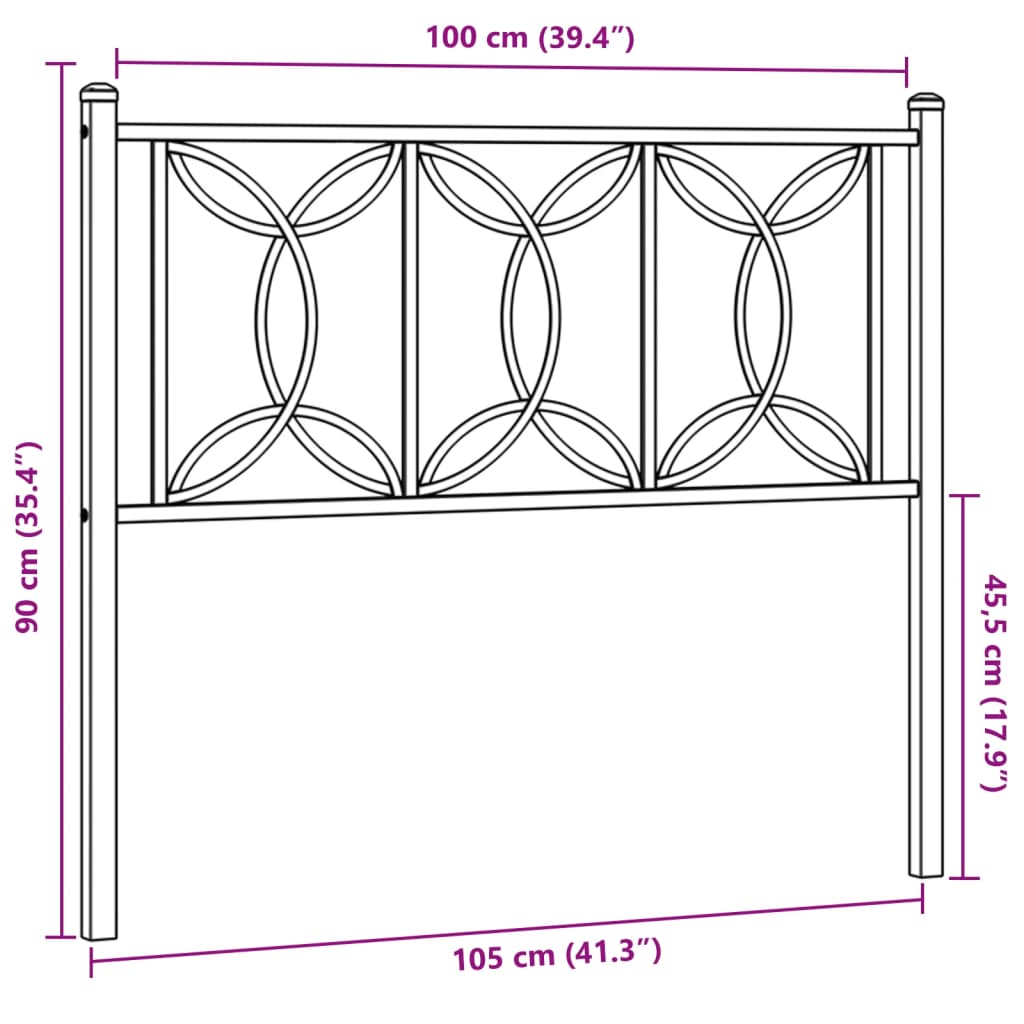 Kopfteil Metall Weiß 100 cm