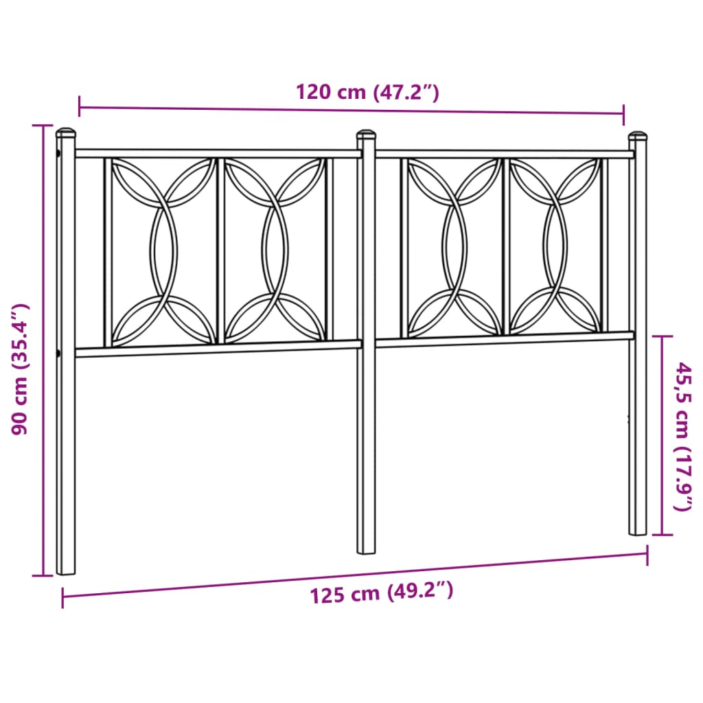 Kopfteil Metall Weiß 120 cm