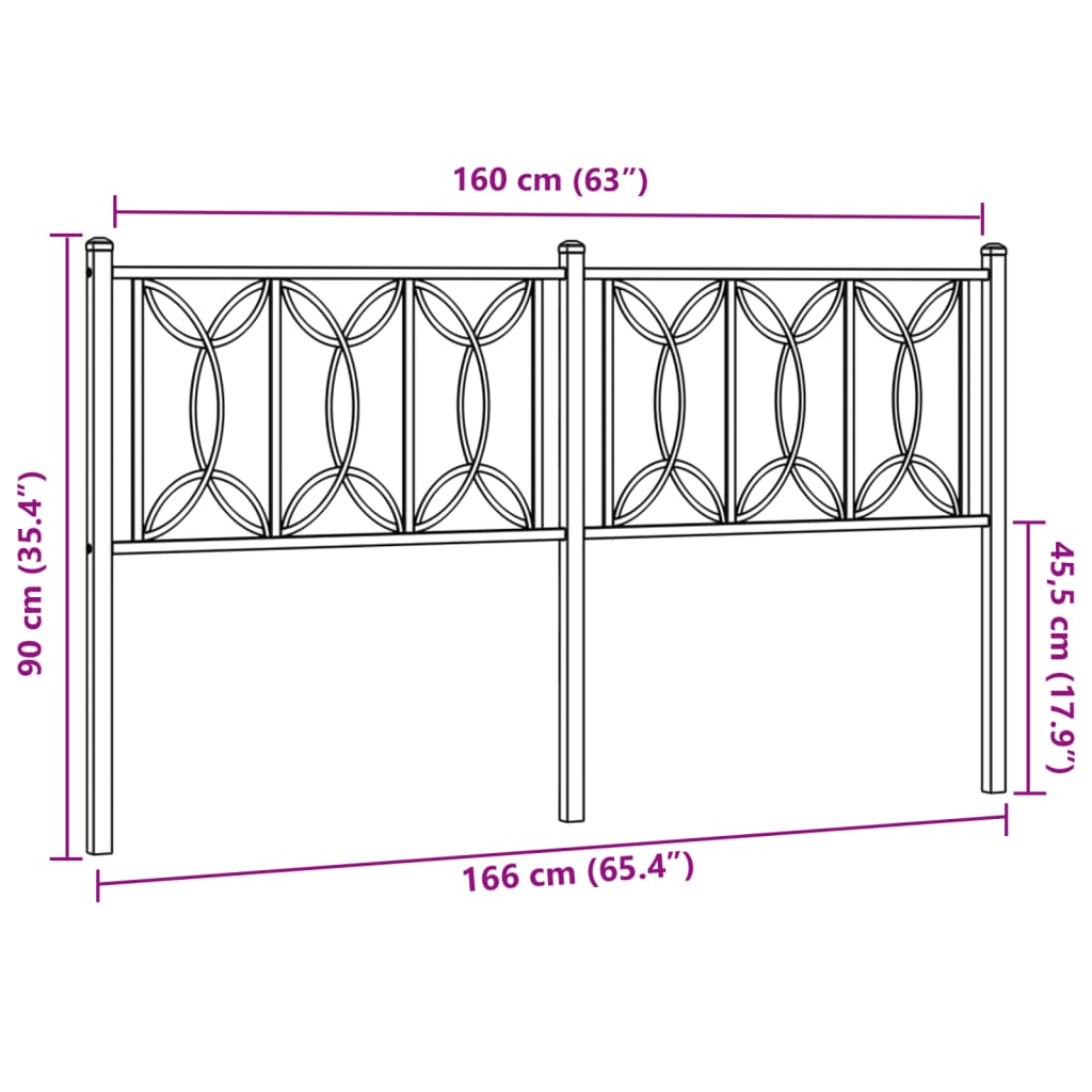 Kopfteil Metall Weiß 160 cm