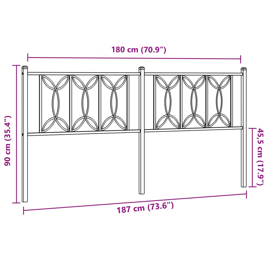 Kopfteil Metall Weiß 180 cm