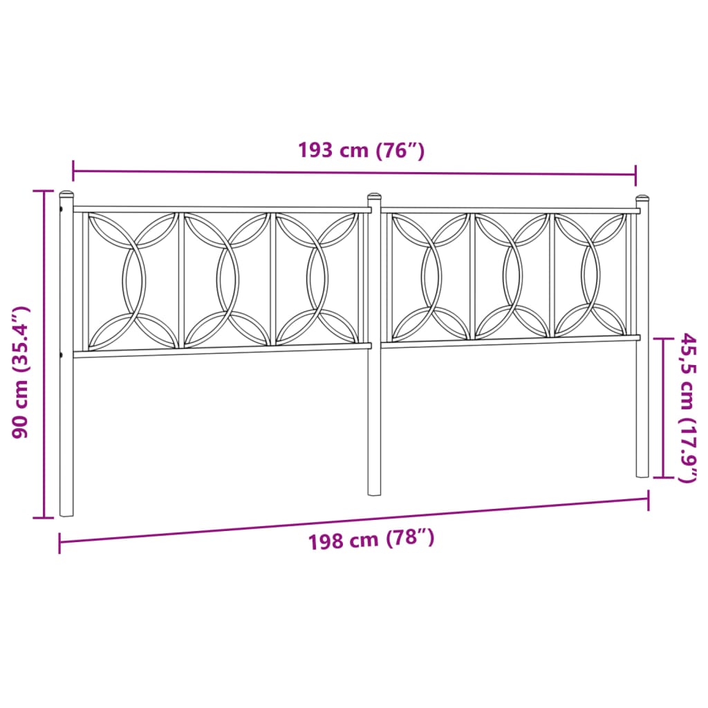 Kopfteil Metall Weiß 193 cm