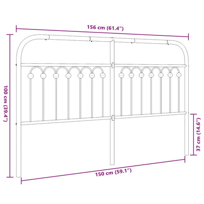 Kopfteil Metall Schwarz 150 cm