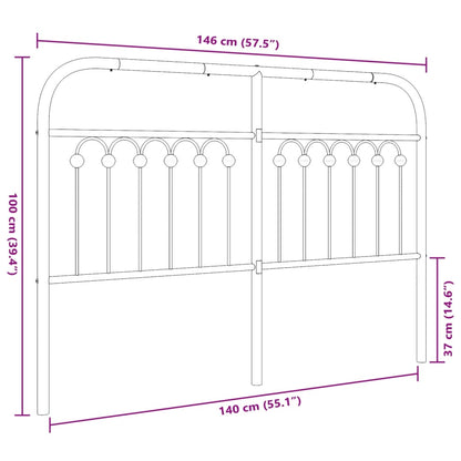 Kopfteil Metall Weiß 140 cm