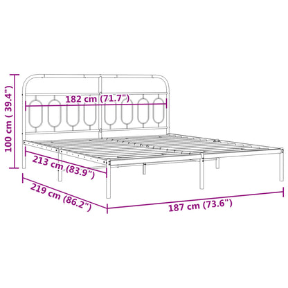 Bettgestell mit Kopfteil Metall Schwarz 183x213 cm