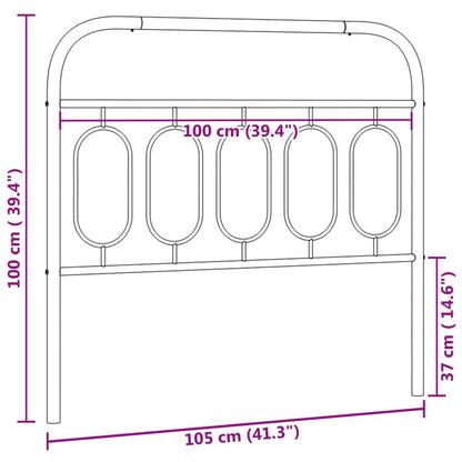 Kopfteil Metall Schwarz 100 cm