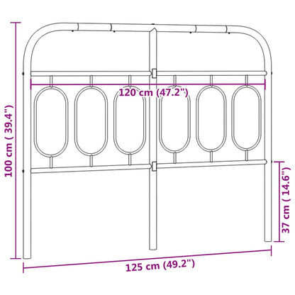 Kopfteil Metall Schwarz 120 cm