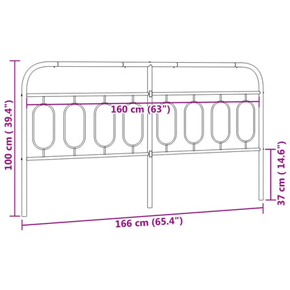 Kopfteil Metall Schwarz 160 cm