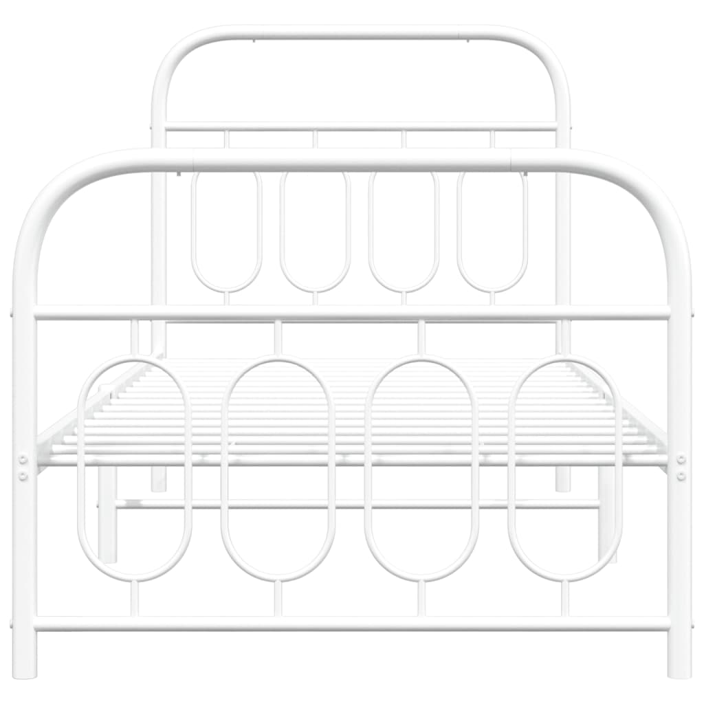 Bettgestell mit Kopf- und Fußteil Metall Weiß 80x200 cm