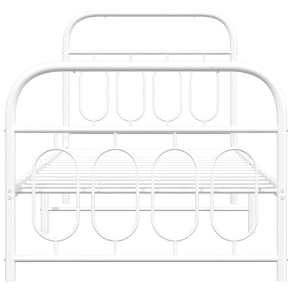 Bettgestell mit Kopf- und Fußteil Metall Weiß 80x200 cm