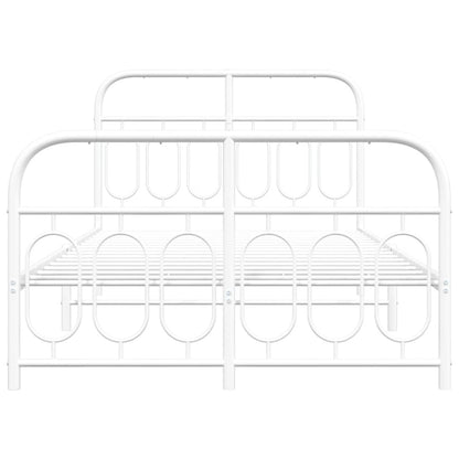 Bettgestell mit Kopf- und Fußteil Metall Weiß 120x190 cm